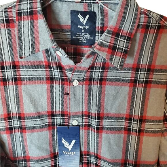 Voyage Cotton Blend Button Down Collared Short, NWT, Medium - Picture 2 of 5